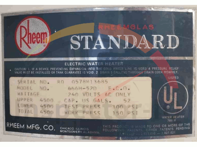 Rheem Water Heater Age-2