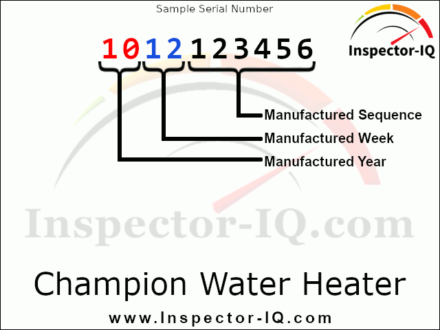 Champion Water Heater Age Format 1