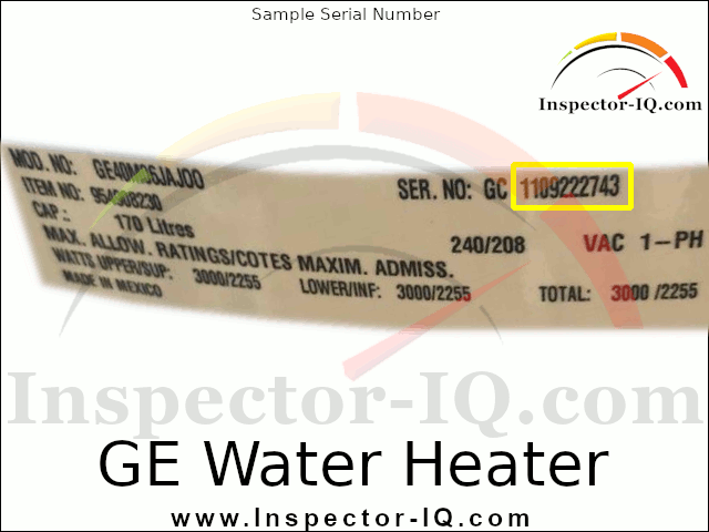 GE Water Heater Age by Serial Number Lookup 3