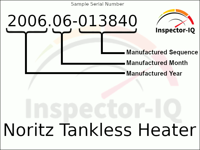 Noritz Tankless water heater dataplate format