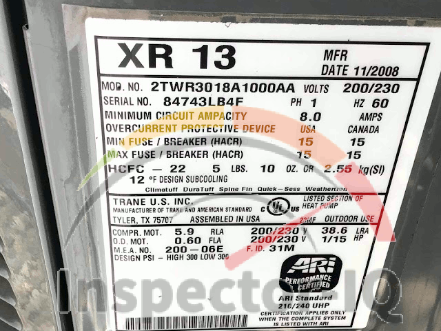 Trane HVAC Age from serial number