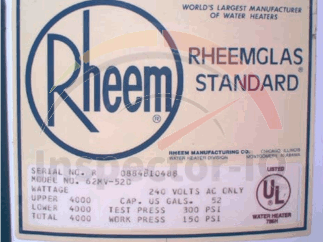 Rheem Water Heater Format 5
