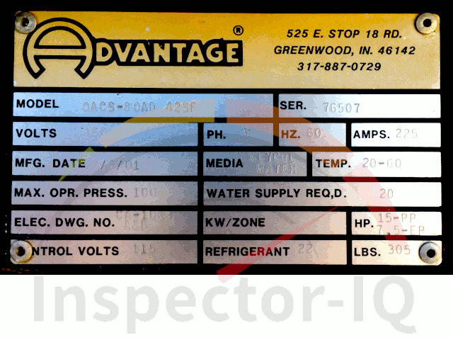 Advantage HVAC Sample Data Plate 2