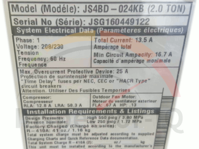 Nordyne HVAC Age by serial number