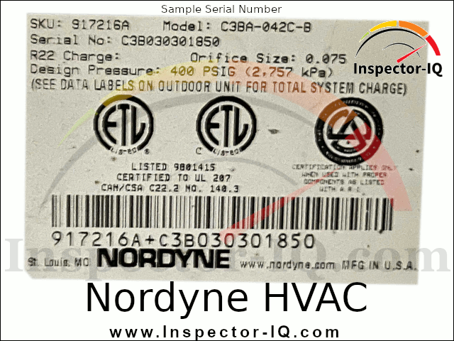 Nordyne HVAC Format 1 Sample 5