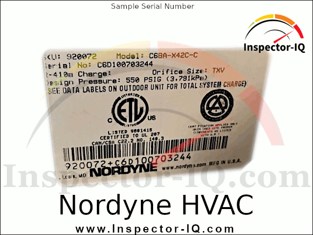 Nortek Global HVAC age Dataplate 2