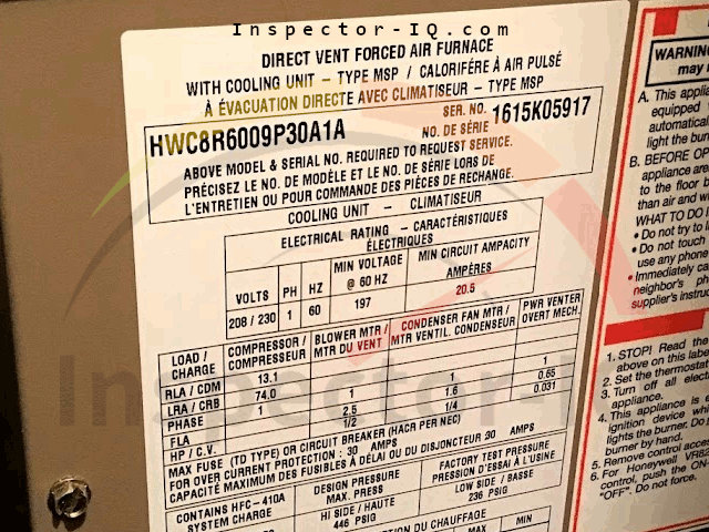 Magic-Pak Data plate