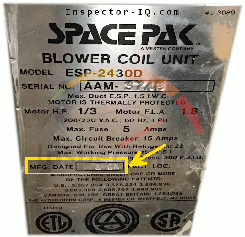 SpacePak HVAC Age by serial number