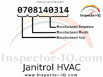 Sample Janitrol Date plate to determine age based on serial number.