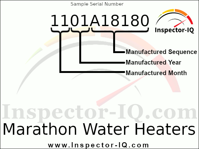 Marathon Water Heater Age by Serial Number format 1