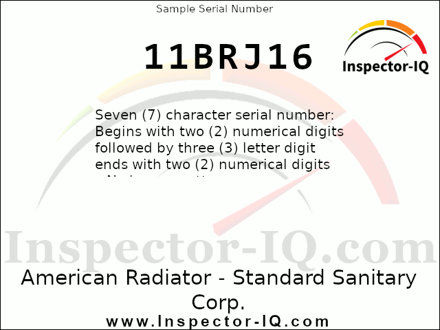 American Radiator - Standard Sanitary Corp Age sample format 1