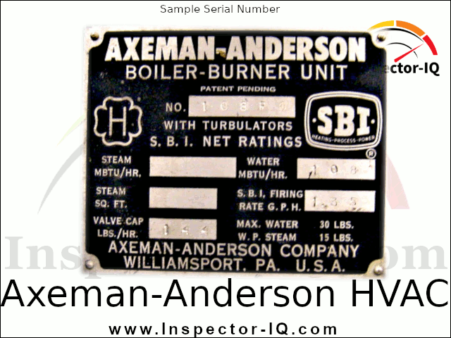 Axeman-Anderson Data Plate