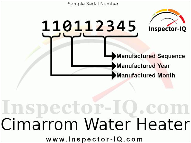 Cimarrom Water Heater Data Plate Format 1