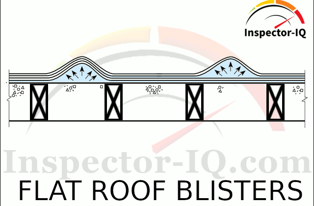 Blisters on a flat roof