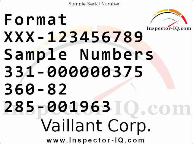 Vaillant Boiler Age by serial number lookup format