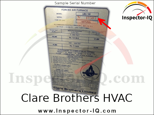 Clare Brothers Sample Data Plate 1