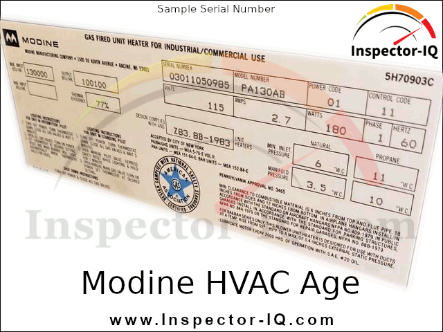 Modine HVAC Age Format 2 Sample 1