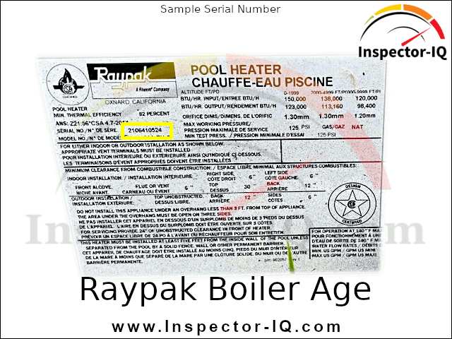 Raypak Boiler Age Format 1 Sample 1