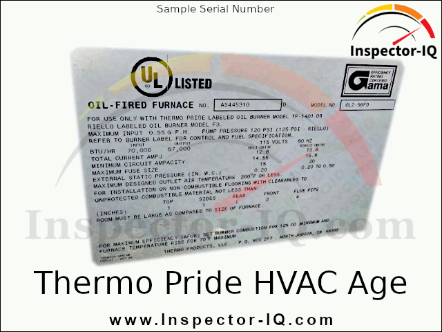 Thermo Pride HVAC Age Format 1 Sample 1