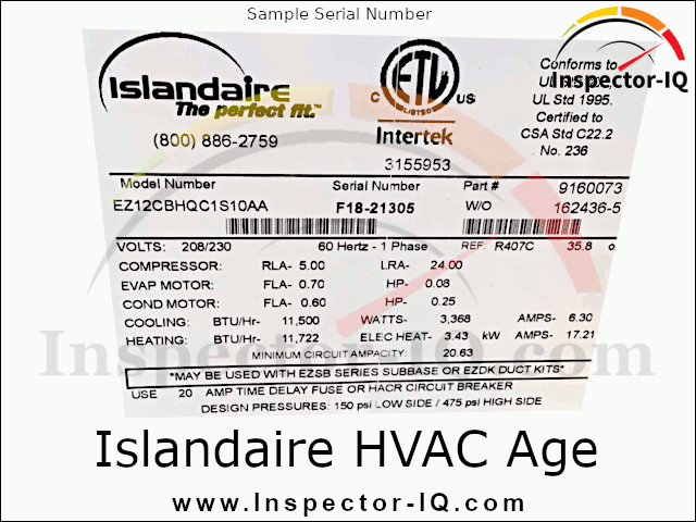 IslandAire HVAC Age Format #1 Sample #1