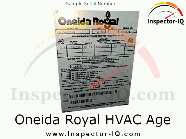 Oneidda Royal HVAC Age Format 1 Sample 1
