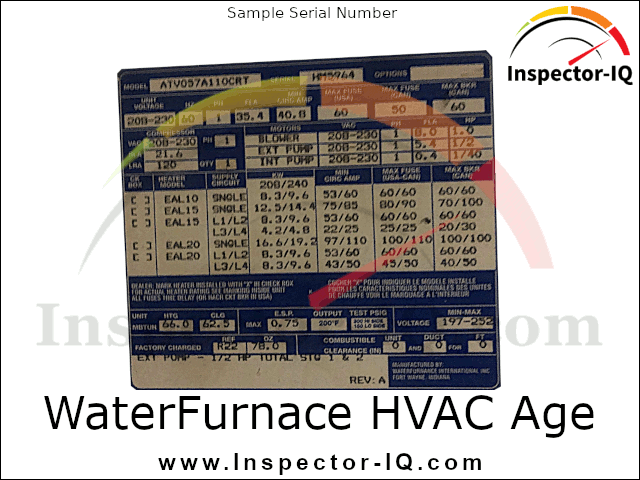 WaterFurnace HVAC Age Format 1 Sample 2