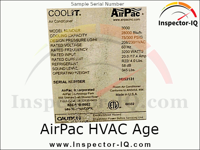 AirPac HVAC Age Format 1 Sample 1